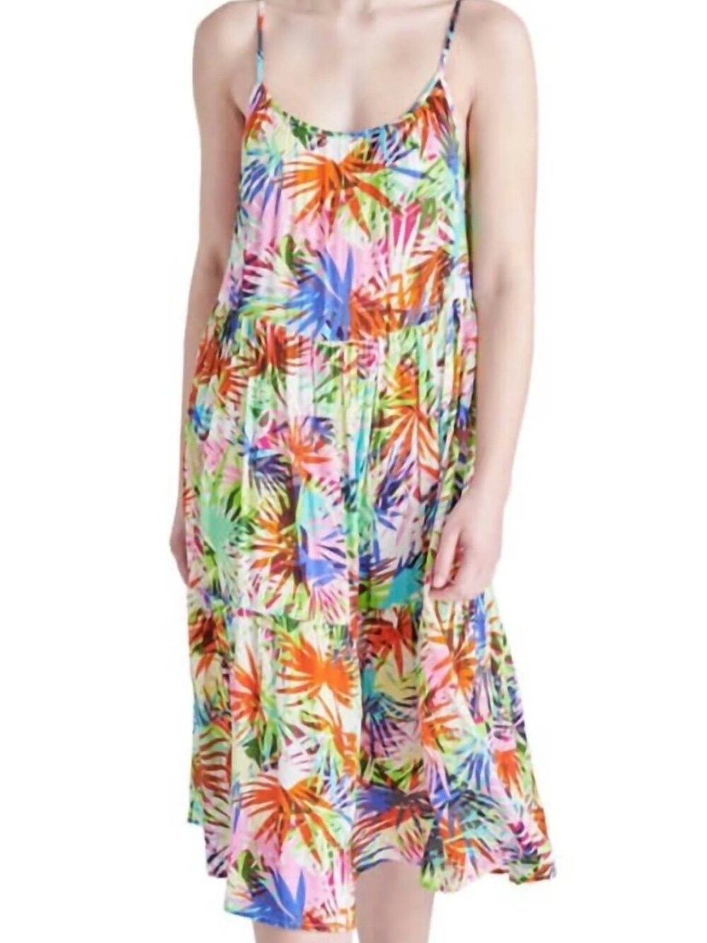 Steve Madden Joann Dress Women's Large Floral Colorful Beach Summer Resort New